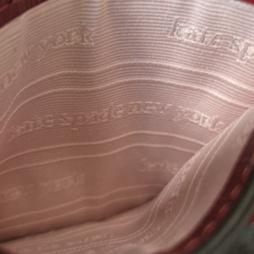 NWOT Kate Spade Morgan Bow Embellished Saffiano Leather Autumnal Red Card Holder - Picture 7 of 9